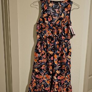 French Connection Orange Ruffled Tiered Maxi Sundress